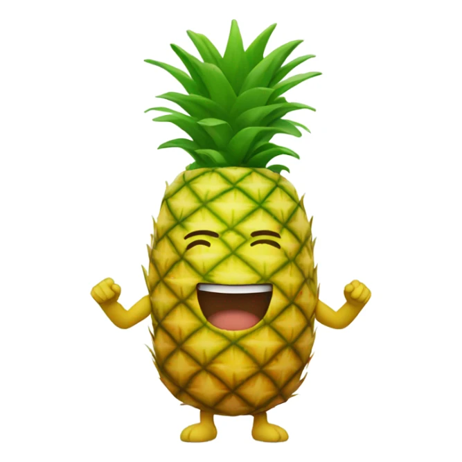 Pineapple with face and arms and legs  sticker
