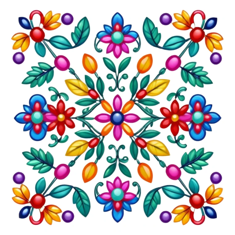 Create an icon that represents the hobby of beadwork. The design should feature colorful beads or a beadwork pattern. The icon should be clear, simple, and visually striking, with vibrant colors that reflect the artistic and creative nature of the hobby. The background should be transparent. sticker