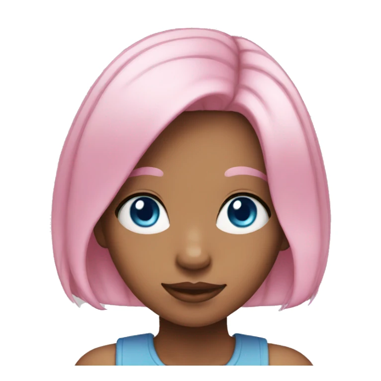 girl with pink hair and blue eyes sticker