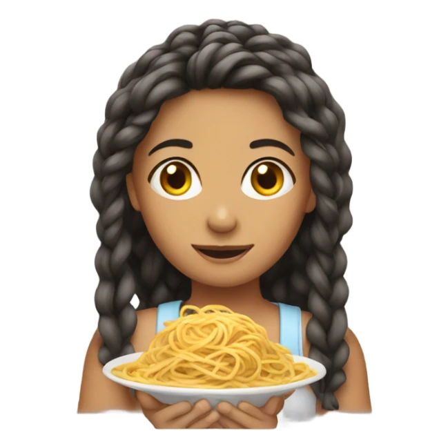 Girl with spaghetti in her hair sticker