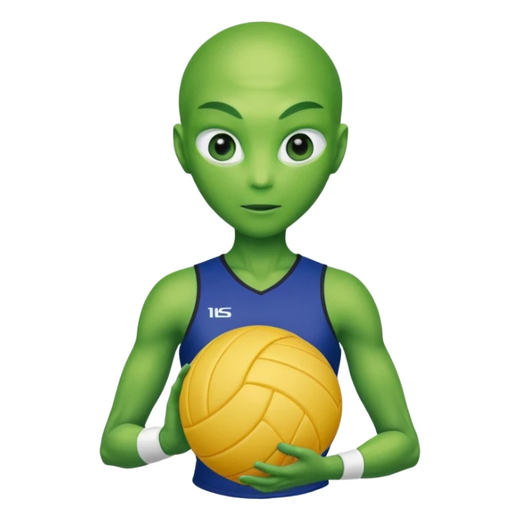 volleyball player, alien, with volleyball ball sticker