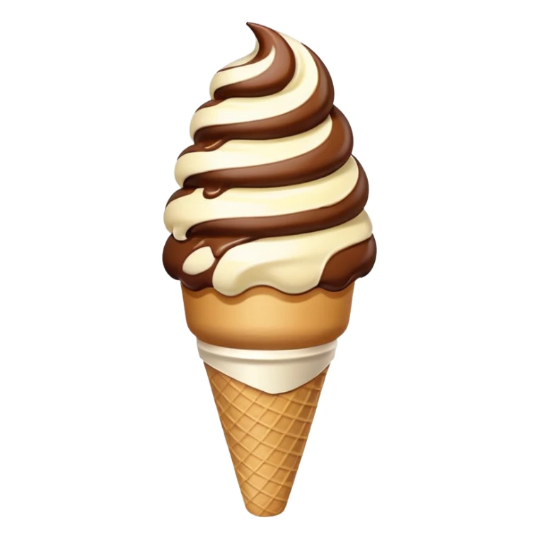 chocolate and vanilla swirl ice cream on cone sticker