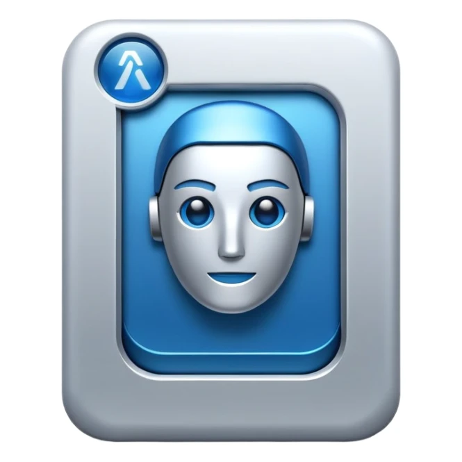 AI Resume Analyzer App logo, modern and sleek, 3D style sticker