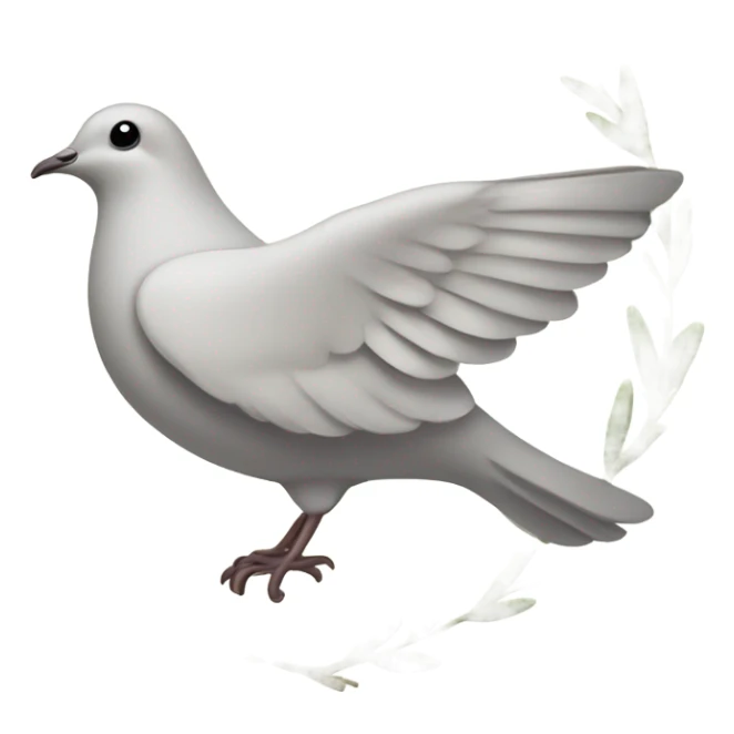 a dove with a wreath of peace sticker