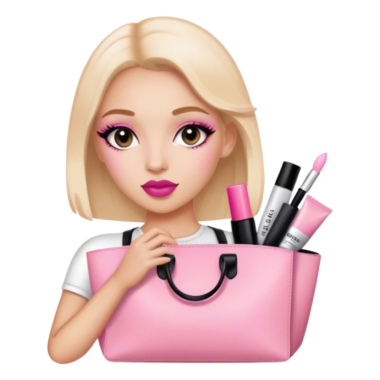A pink girl with a Sephora bag sticker
