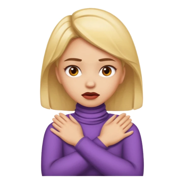 Girl with hands crossed on neck with mad face  sticker