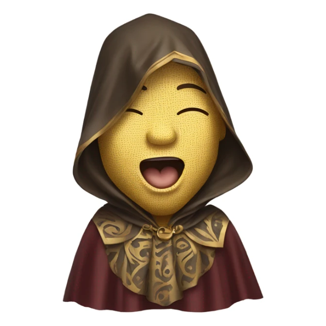 Yawning emoji with a cape sticker