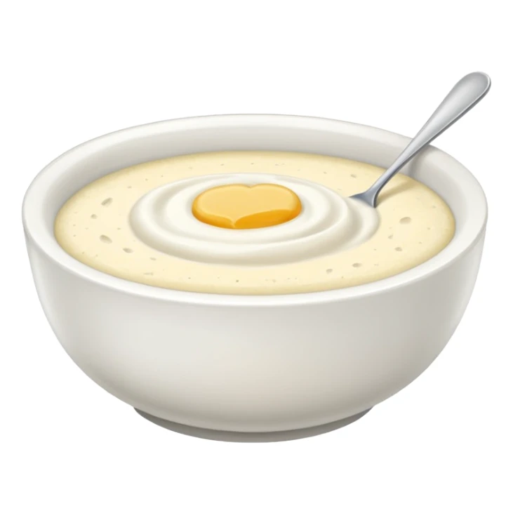 a bowl of grits, minimal, simple, clear sticker