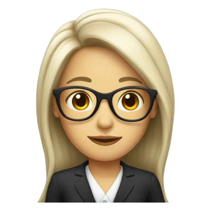 long hair lady in formal attire and glasses sticker