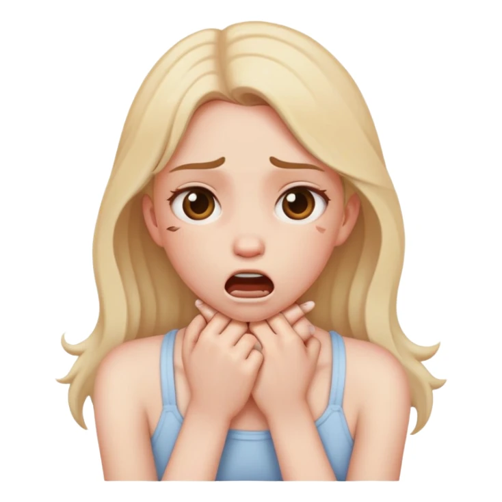 A girl choking herself  sticker