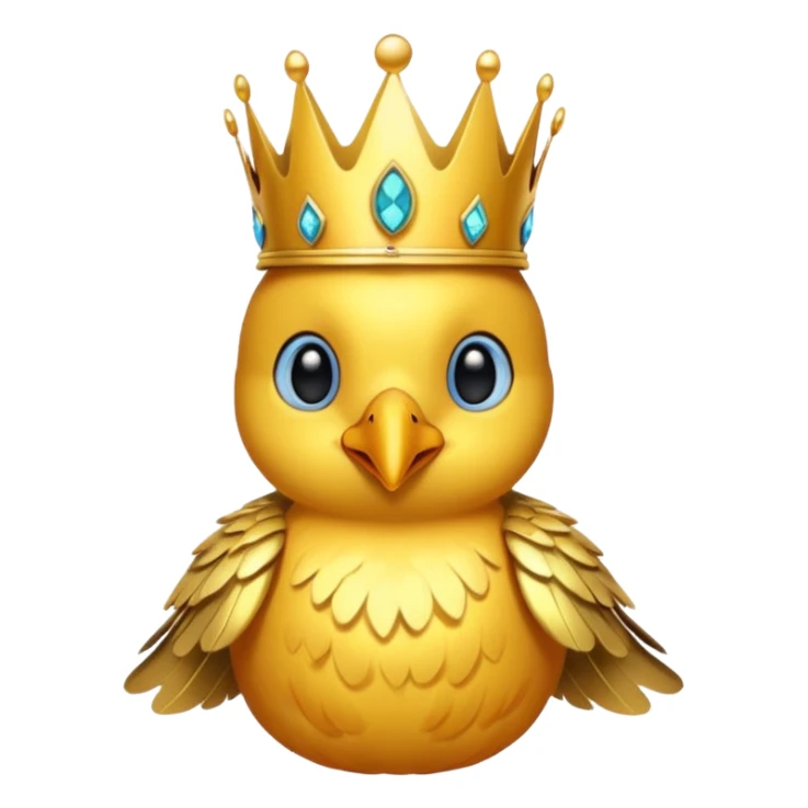 bird with crown and earrings single vibrant colour  sticker