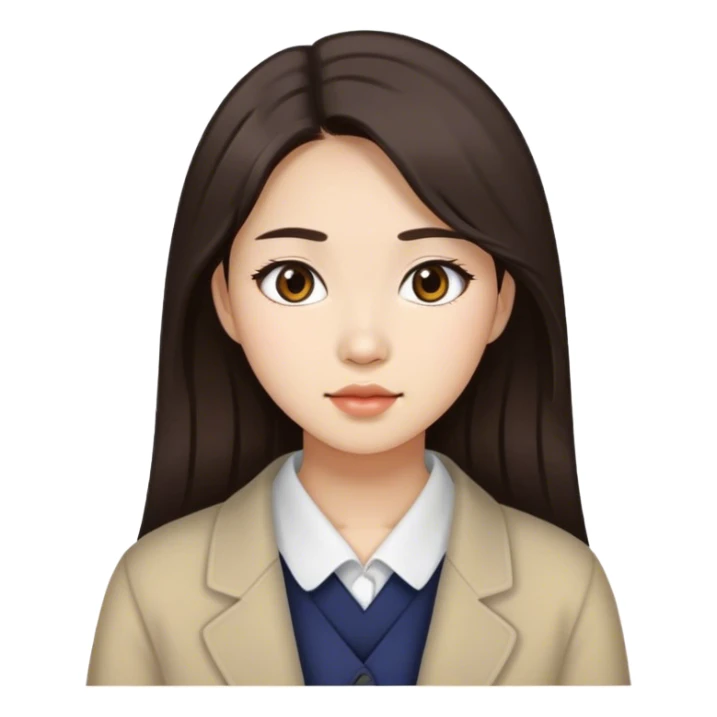 korean romanian girl with dark brown hair sticker