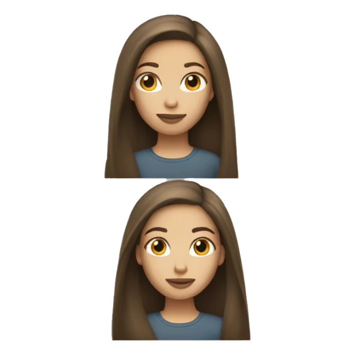 Light skinned brunette girl emoji straight hair  sticker