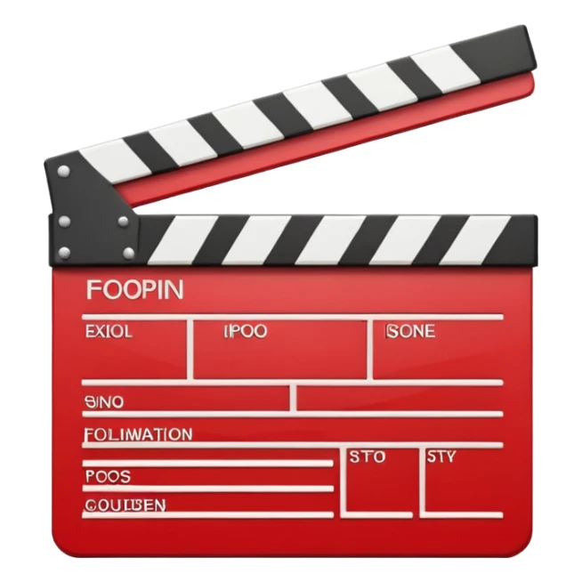 red clapperboard used in filmmaking, cute and stylish design sticker
