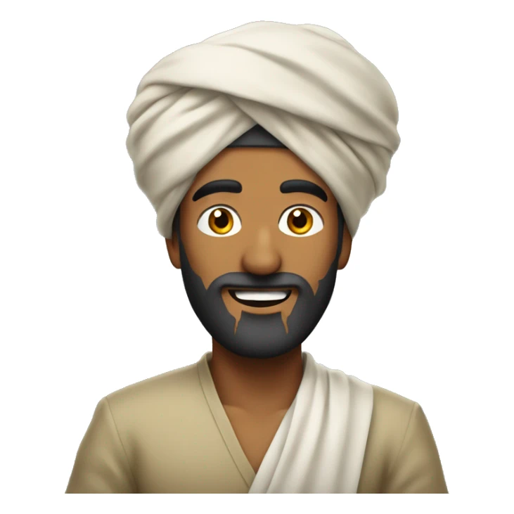 A medium dark man with a beard and a turban looking happy with poha sticker