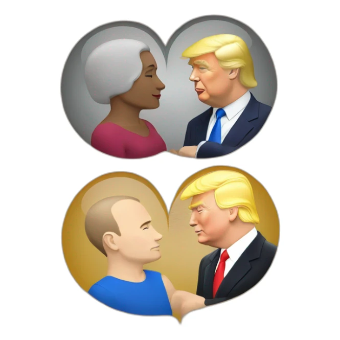 trump-and-putin-kissing,-lgbtq+ friendly, positivity, inclusiveness sticker