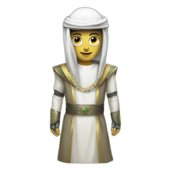 saudi robot in traditional saudi male clothed sticker
