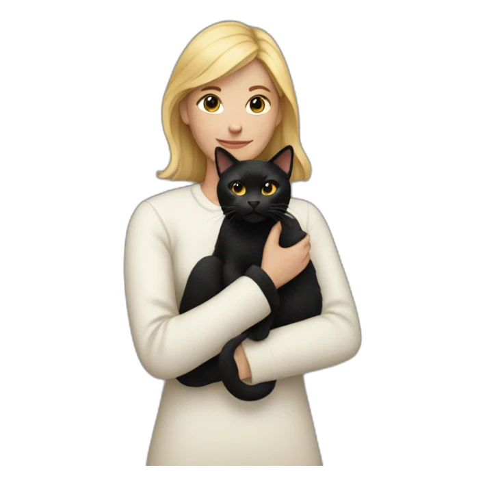 Woman with black cat in arms sticker