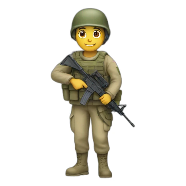 A soldier holding the Israeli flag sticker