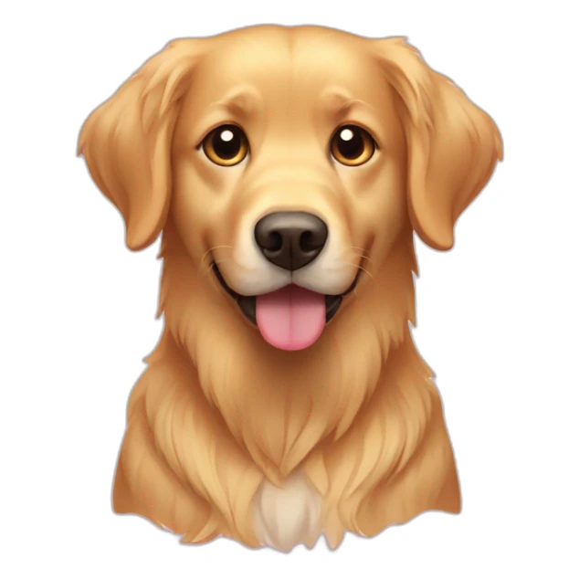 dog golden retriever with heart eyes sticker