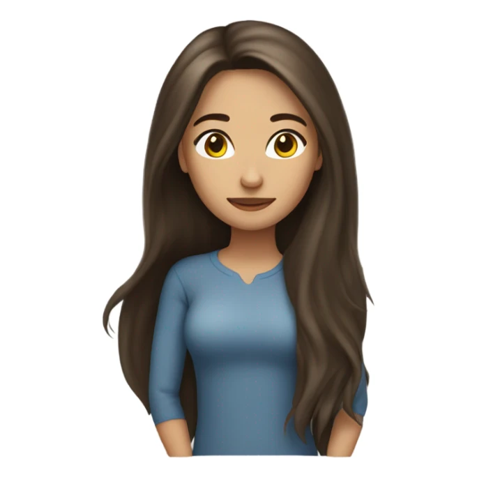 Brunette with hair down to her knees sticker