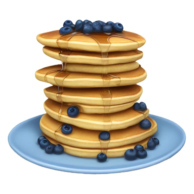 American pancakes with blueberrues and topping sticker