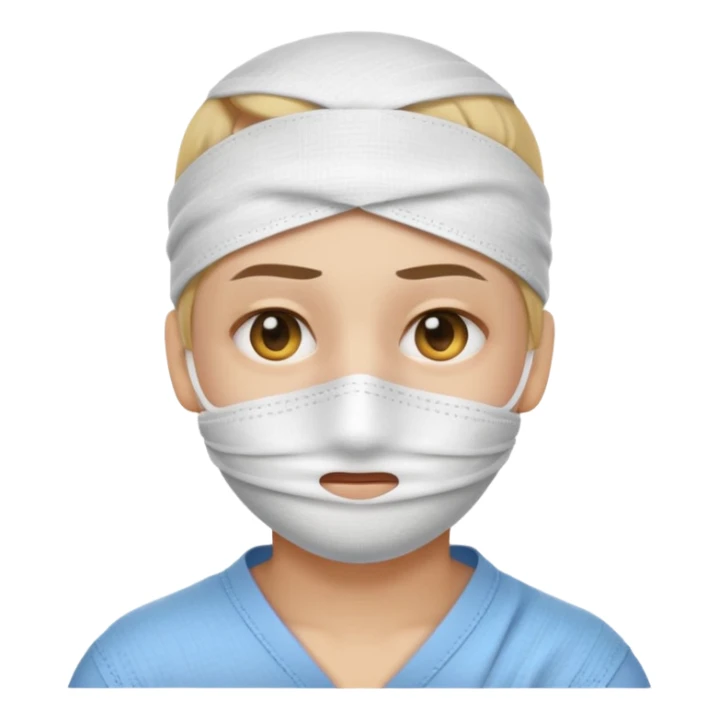 Emoji puts a bandage on his eyes sticker