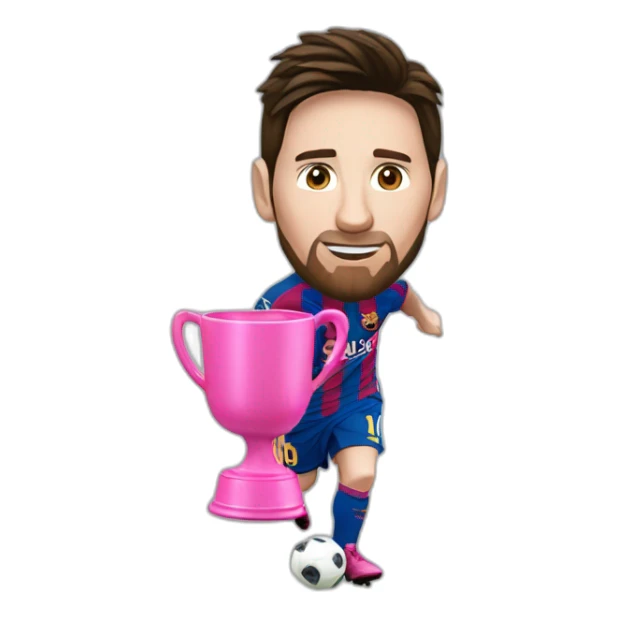 lionel messi with a pink cup sticker
