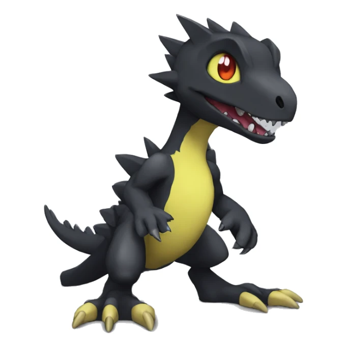  Cool Edgy Black Digimon-Fakemon-Raptor-Reptile full body sticker