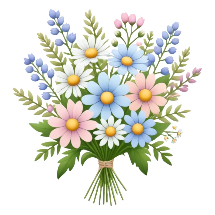 scandinavian dainty wildflower bouquet  sticker