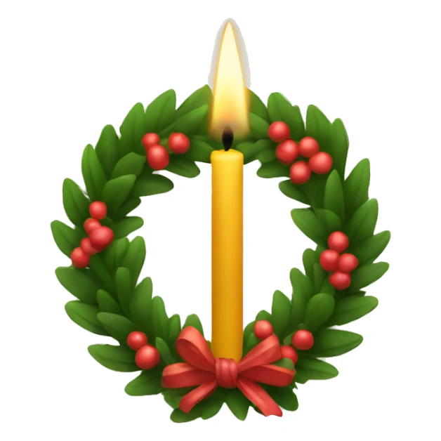 Candle with a wreath around the base  sticker