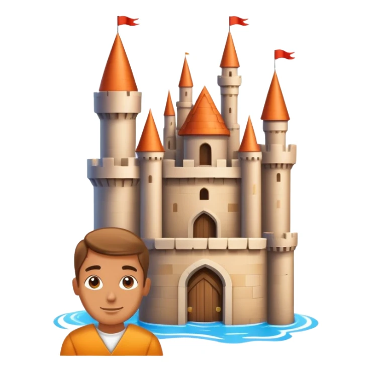 Visionary entrepreneur imagining completed castle instead of building blocks sticker