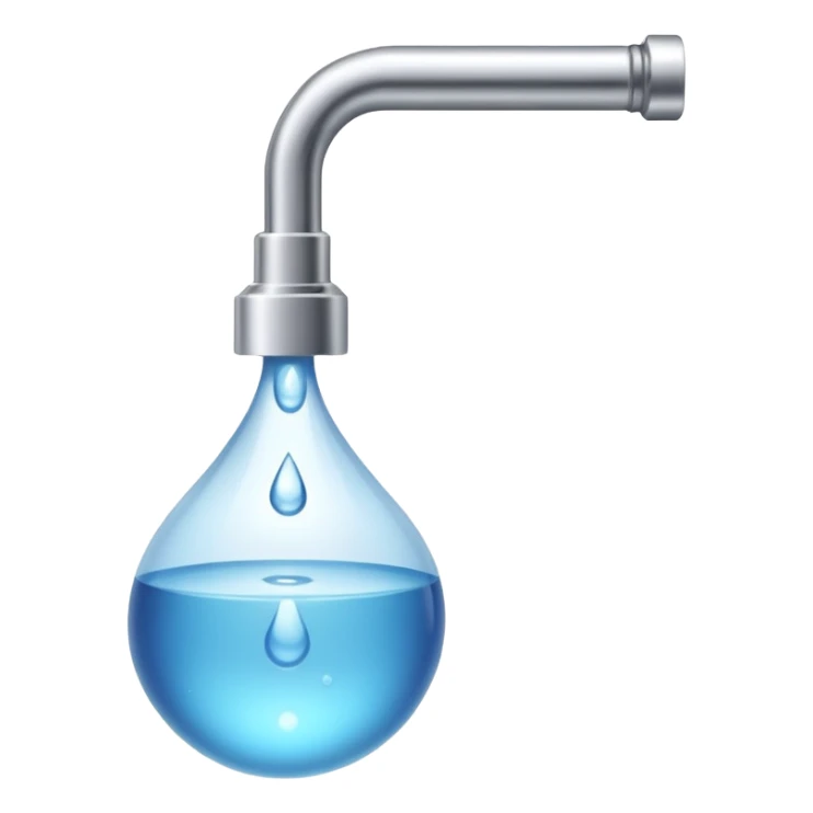 a tap with a small water droplet at the end sticker