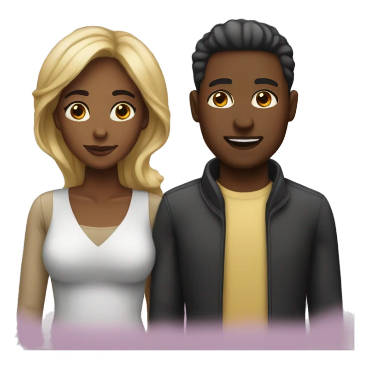 Black woman and man Couple emoji sticker