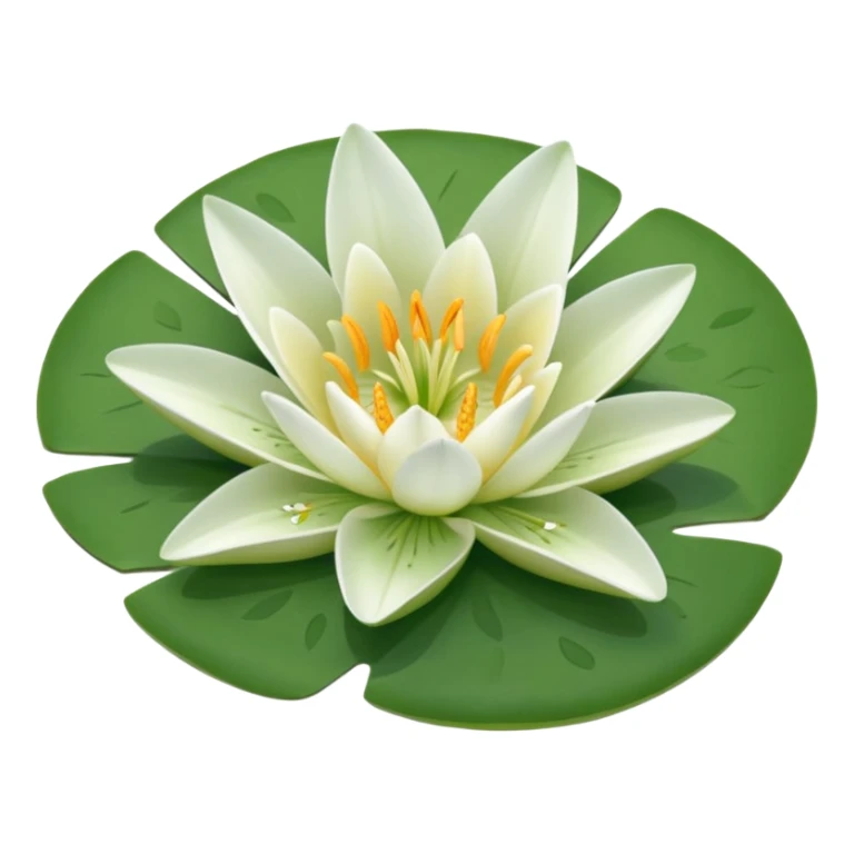 a pretty lily flower on a green circle lilypad sticker