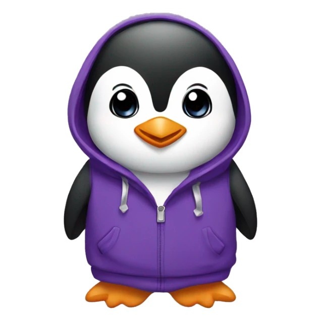 penguin inpurple hoodie sticker