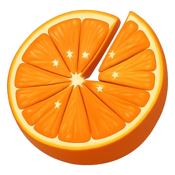Shrink the orange emoji further to a much smaller size, keeping the background transparent, in a style consistent with the original emoji look. sticker