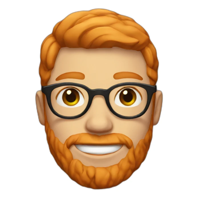 ginger guy with round glasses, short hair and stubble sticker