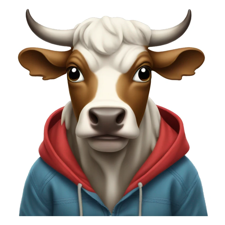 Bull wearing a hoodie sticker