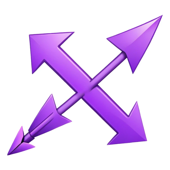 una flecha morada mirando a la derecha seccionada en dos partes  sticker