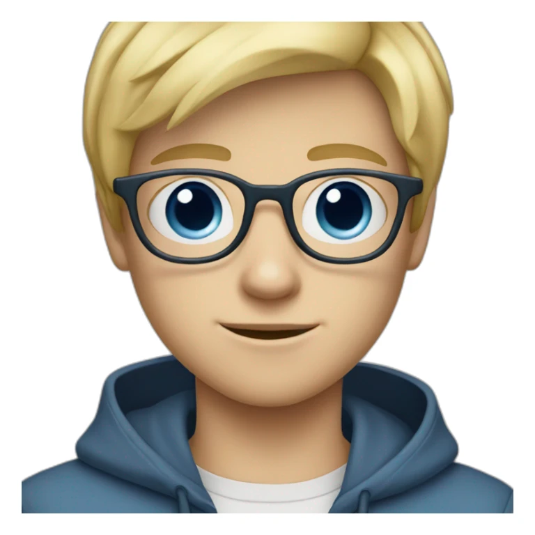 Blond boy teenager with blue eyes and glasses and wide pants sticker