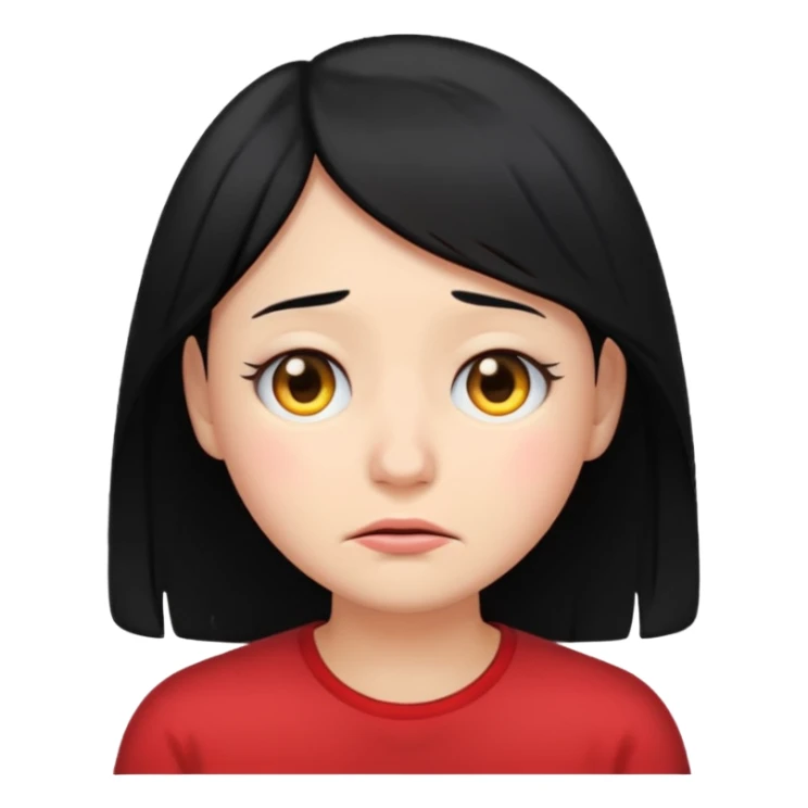 I’m so lonely with black hair emoji sticker