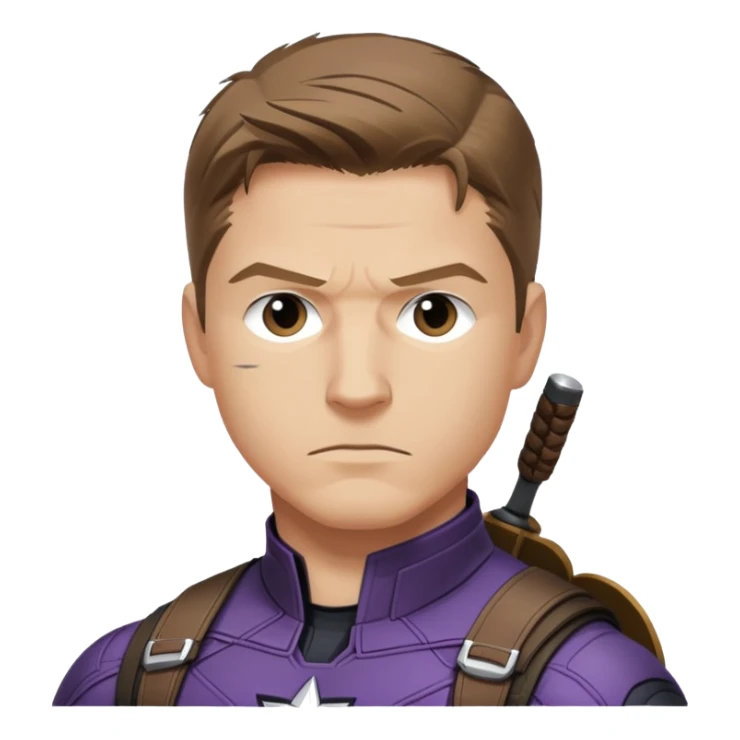 hawkeye clint barton portrait marvel, brown hair from captain america: civil war sticker