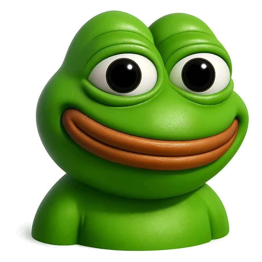 make a pepe in bright green smiling and looking straight at the camera in 3d style, good highlights and shadows, drop shadows

pepe in
- 3d style
- bright green
- smiling
- looking straight at the camera
- good highlights and shadows sticker