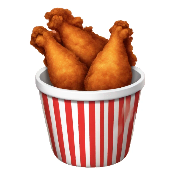 Red and white striped cup of fried chicken sticker