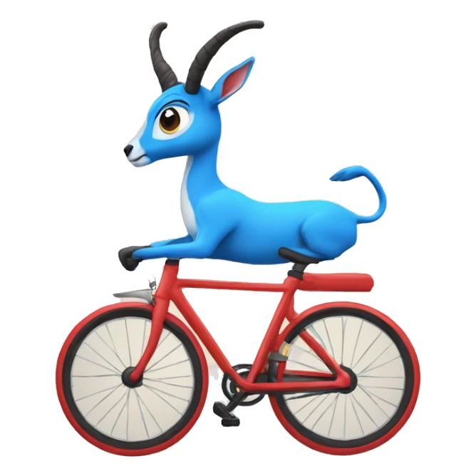 une gazelle bleue sur un velo rouge sticker