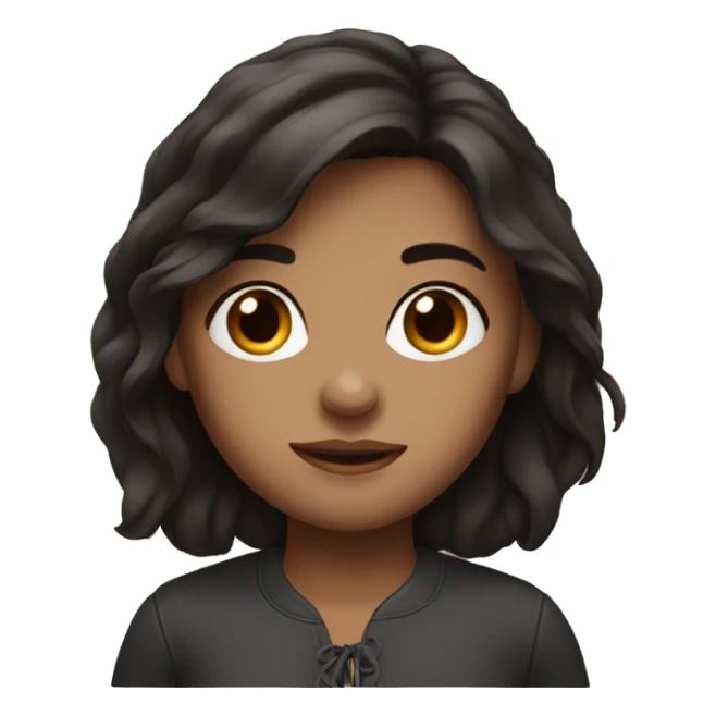 A dark brunette girl which is fair with dark brown eyes  sticker