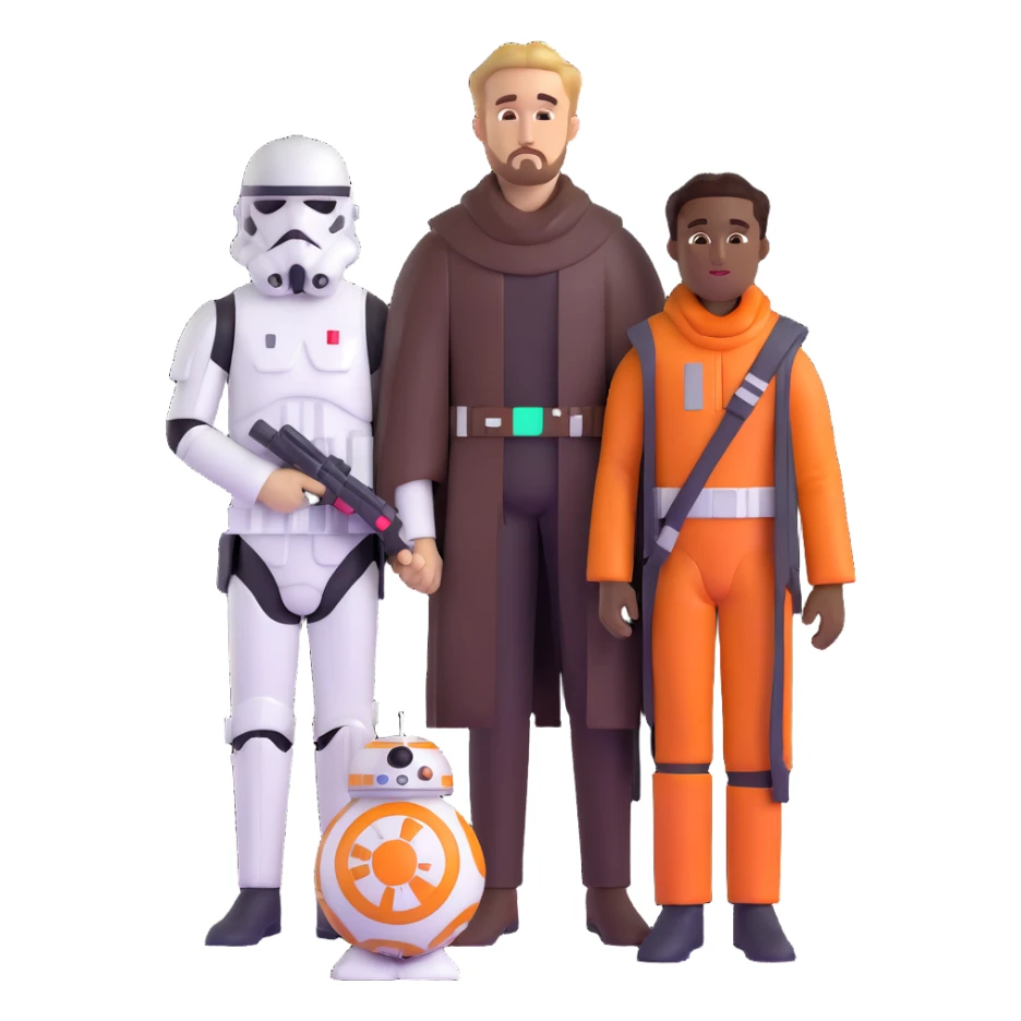 Neger and Ryan Gosling in Star Wars costumes standing together sticker