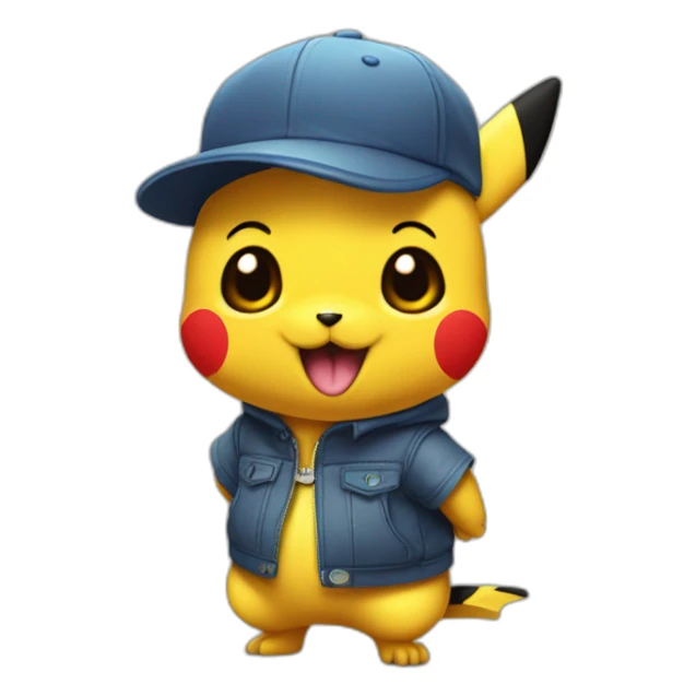 Pickachu avec une casquette qui fait un doigt d'honneur sticker