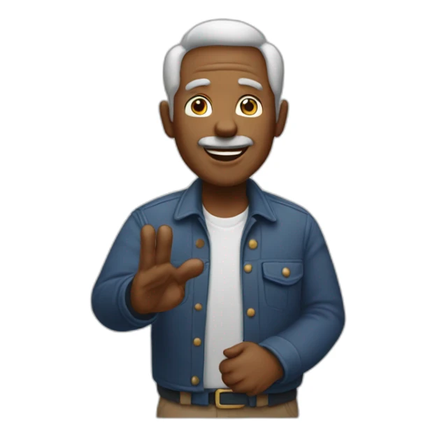 bold 55 years old man saying hi sticker